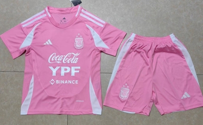2025 Argentina pink training Kids Soccer Jersey