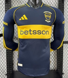 2526 Boca home long sleeve player version Soccer Jersey