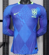 2526 Brazil away Player Version LONG SLEEVE Soccer Jersey
