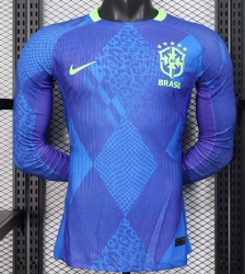 2526 Brazil away Player Version LONG SLEEVE Soccer Jersey