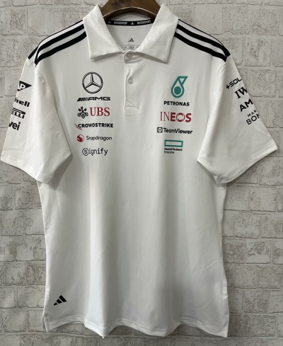 Mercedes 2025 new white F1 polo S-5XL
