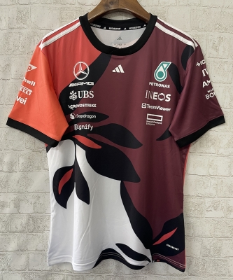 2025 Mercedes red F1 shirt S-5XL