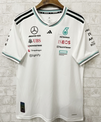 Mercedes 2025 new white F1 shirt S-5XL