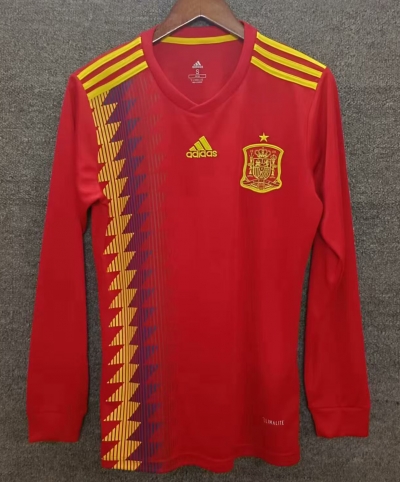 2018 Spain home long sleeve S-XXL