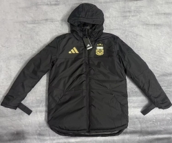 2026 Argentina Black Cotton-padded Jacket, Sizes M-4XL