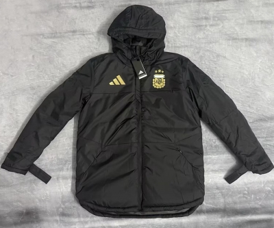 2026 Argentina Black Cotton-padded Jacket, Sizes M-4XL