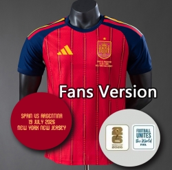 2026 World Cup final Spain Home Soccer Jersey