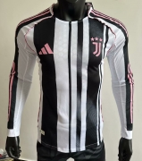 2526 Juve Home Long Sleeve Player Version Soccer Jersey
