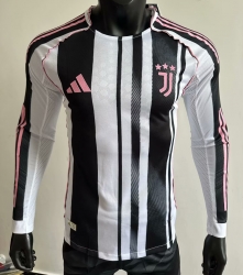 2526 Juve Home Long Sleeve Player Version Soccer Jersey
